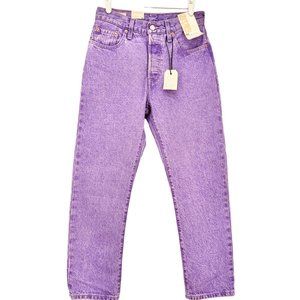 Levi's Fresh 501 Original High Rise Straight Leg Purple Cropped Size 25x26